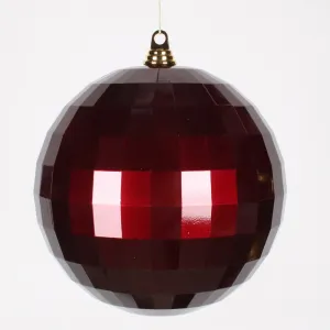 10'' Burgundy Candy Mirror Ball Ornament 1/Bag