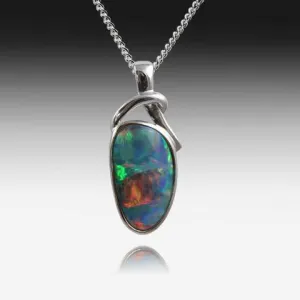 14KT WHITE GOLD OPAL PEDNANT