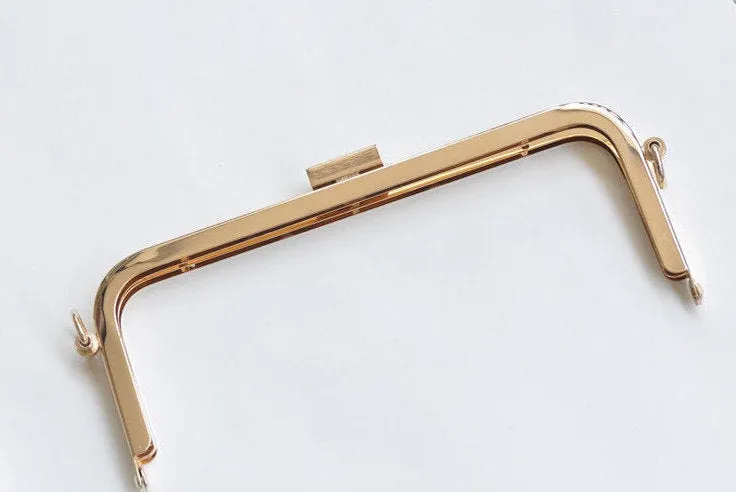 18 x 7.5cm ( 7" x 3" ) Light Gold Purse Frame Handle Purse Frame With Screws