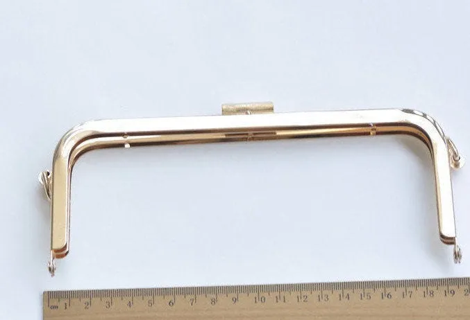 18 x 7.5cm ( 7" x 3" ) Light Gold Purse Frame Handle Purse Frame With Screws