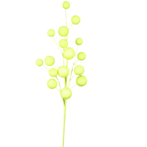 28" Yellow Glitter Flocked Ball Spray 62256YW