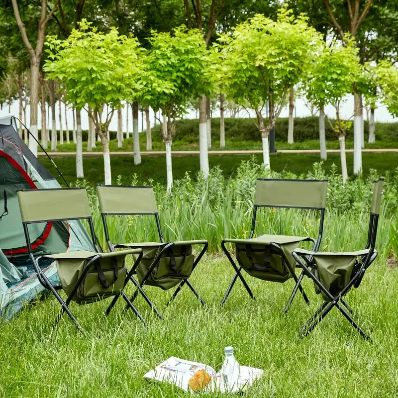 4-Piece: Folding Outdoor Chair with Storage Bag