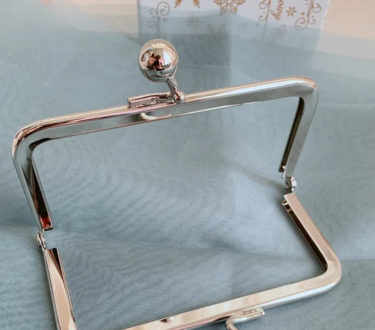 4" ( 11.5cm) Silver Purse Frame Kiss Lock Bag Purse Frame Glue-In Style 11.5cm x 6cm