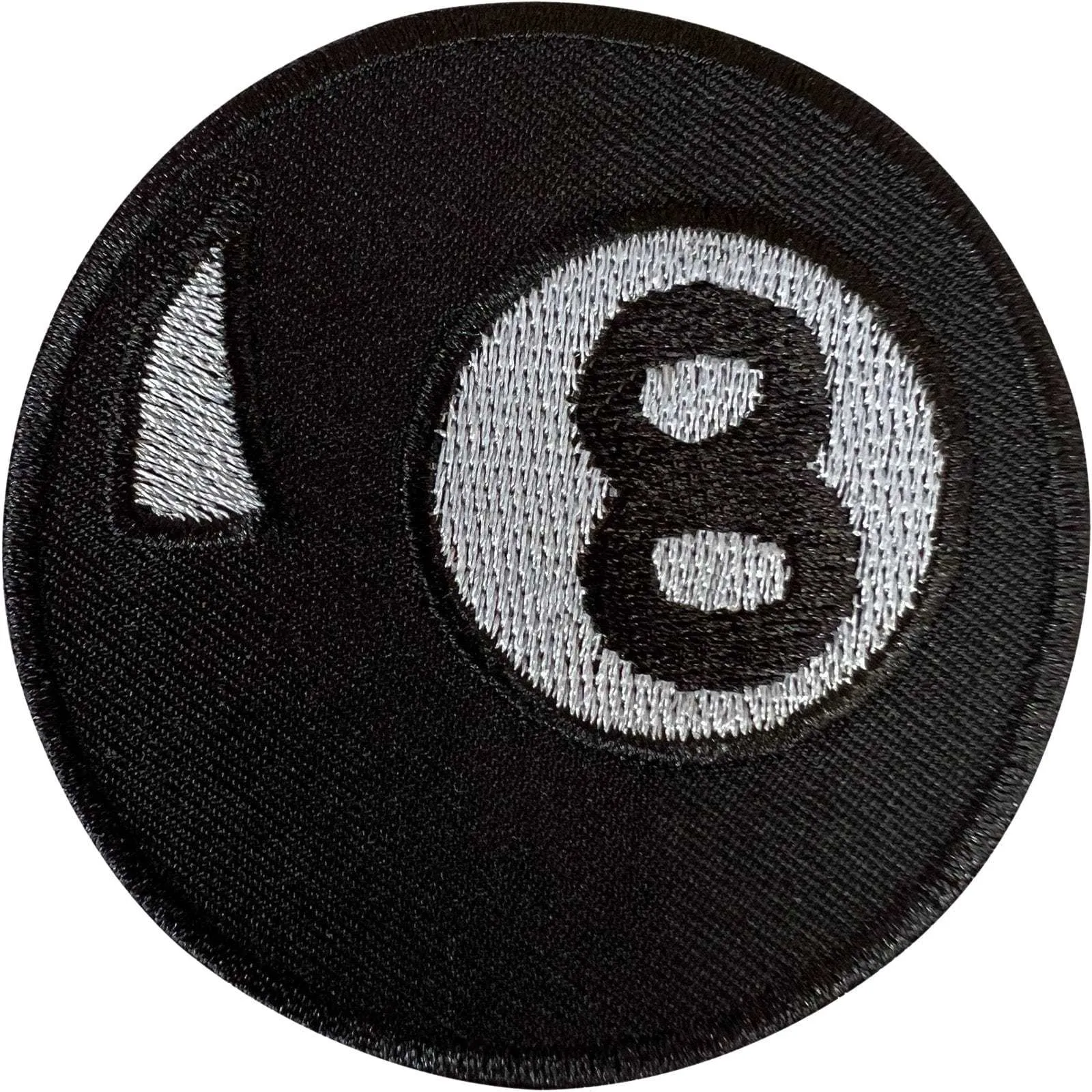 8 Ball Patch Iron Sew On Clothes Bag Snooker Pool Black Embroidered Crafts Badge