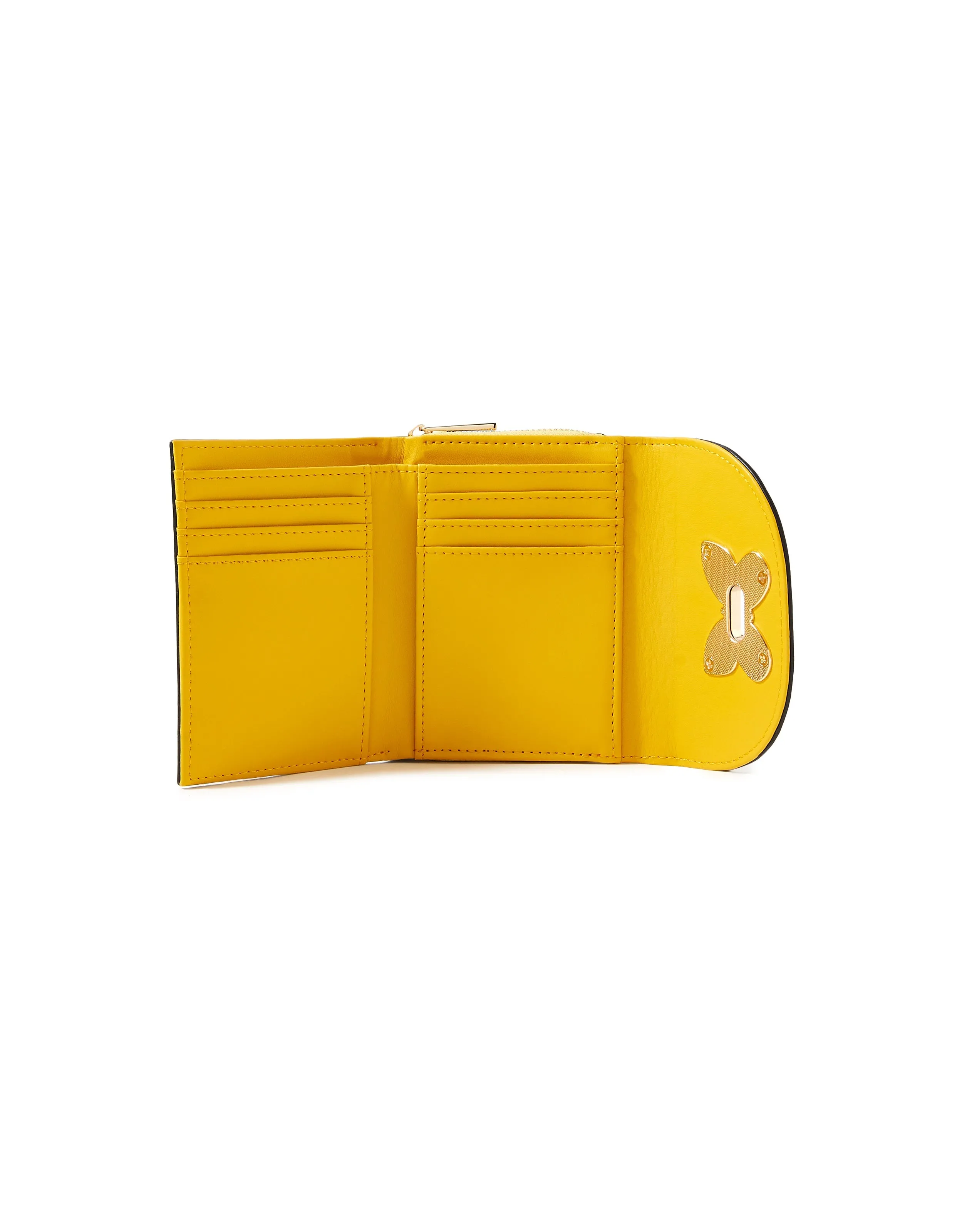 Accessorize London Women's Faux Leather Yellow Butterfly Wallet Purse