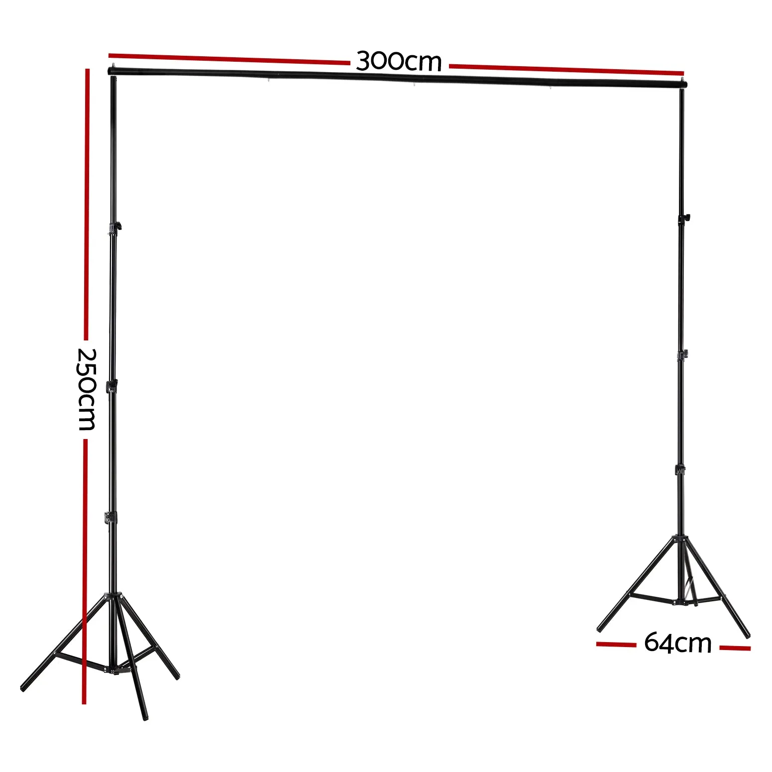 Adjustable 2.5x3M Photography Backdrop Stand Kit with Clamps Neewer