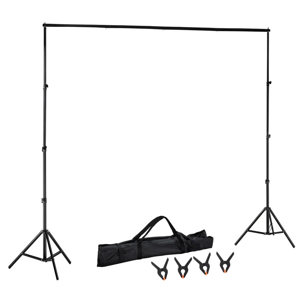 Adjustable 2.5x3M Photography Backdrop Stand Kit with Clamps Neewer