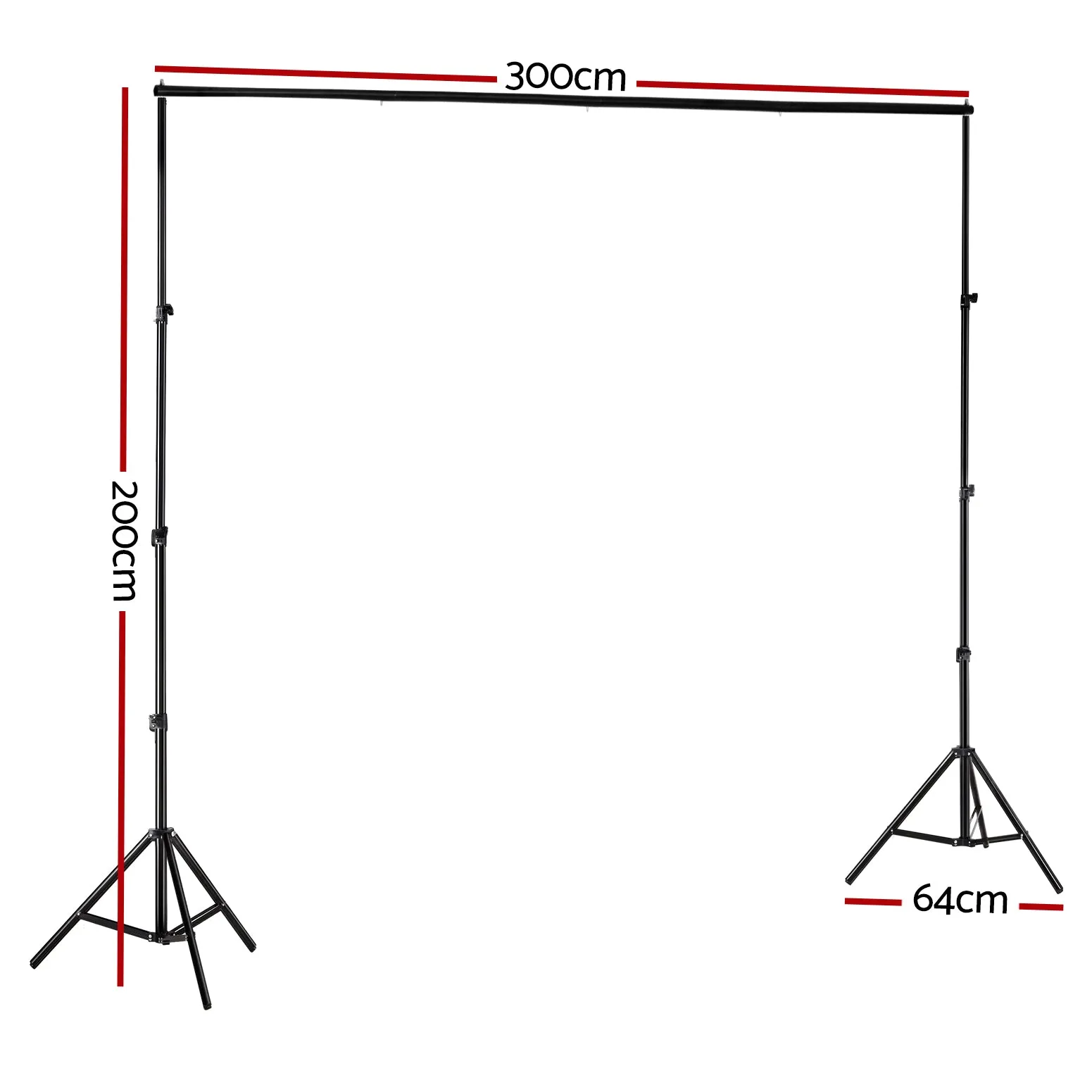 Adjustable Heavy-Duty Backdrop Stand Kit 2x3M - Photography Support Set by