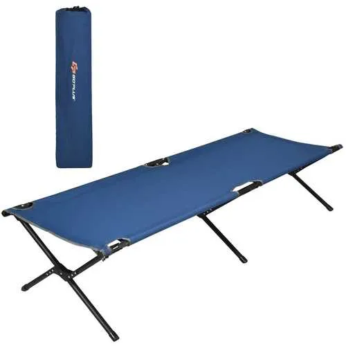 Adults Kids Folding Camping Cot-Blue