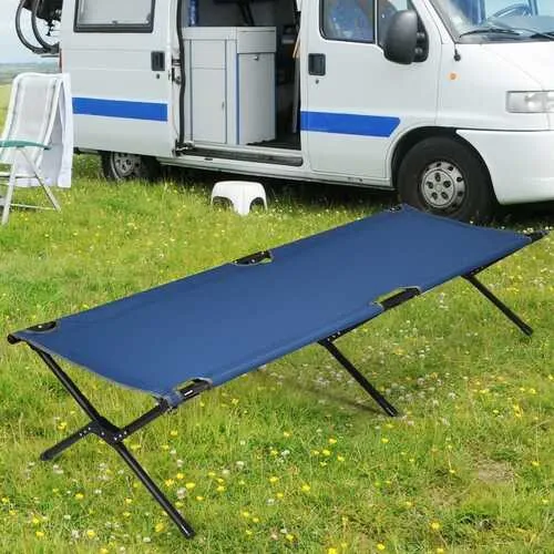 Adults Kids Folding Camping Cot-Blue