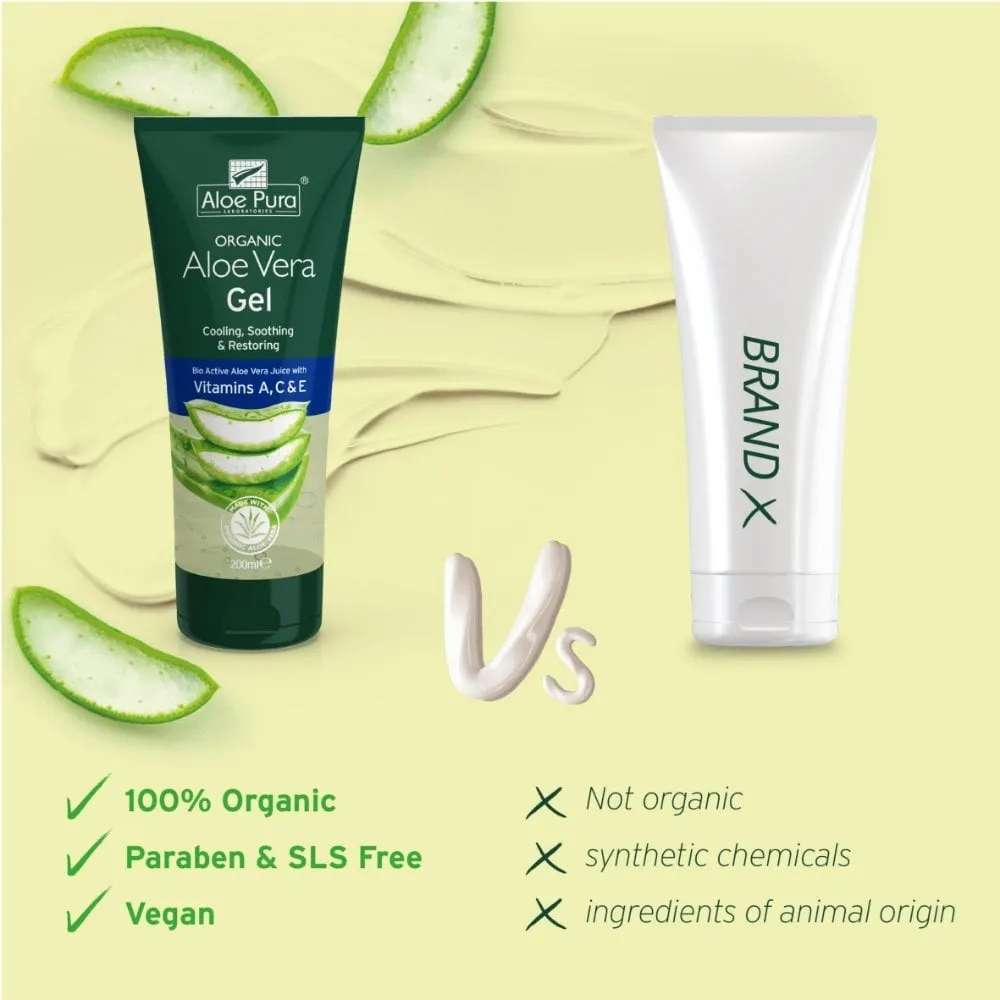 Aloe Pura Organic Aloe Vera Vitamin A, C & E Skin Gel 200ml