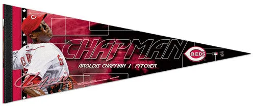 Aroldis Chapman "Signature" Cincinnati Reds Premium Felt Collector's Pennant - Wincraft 2013