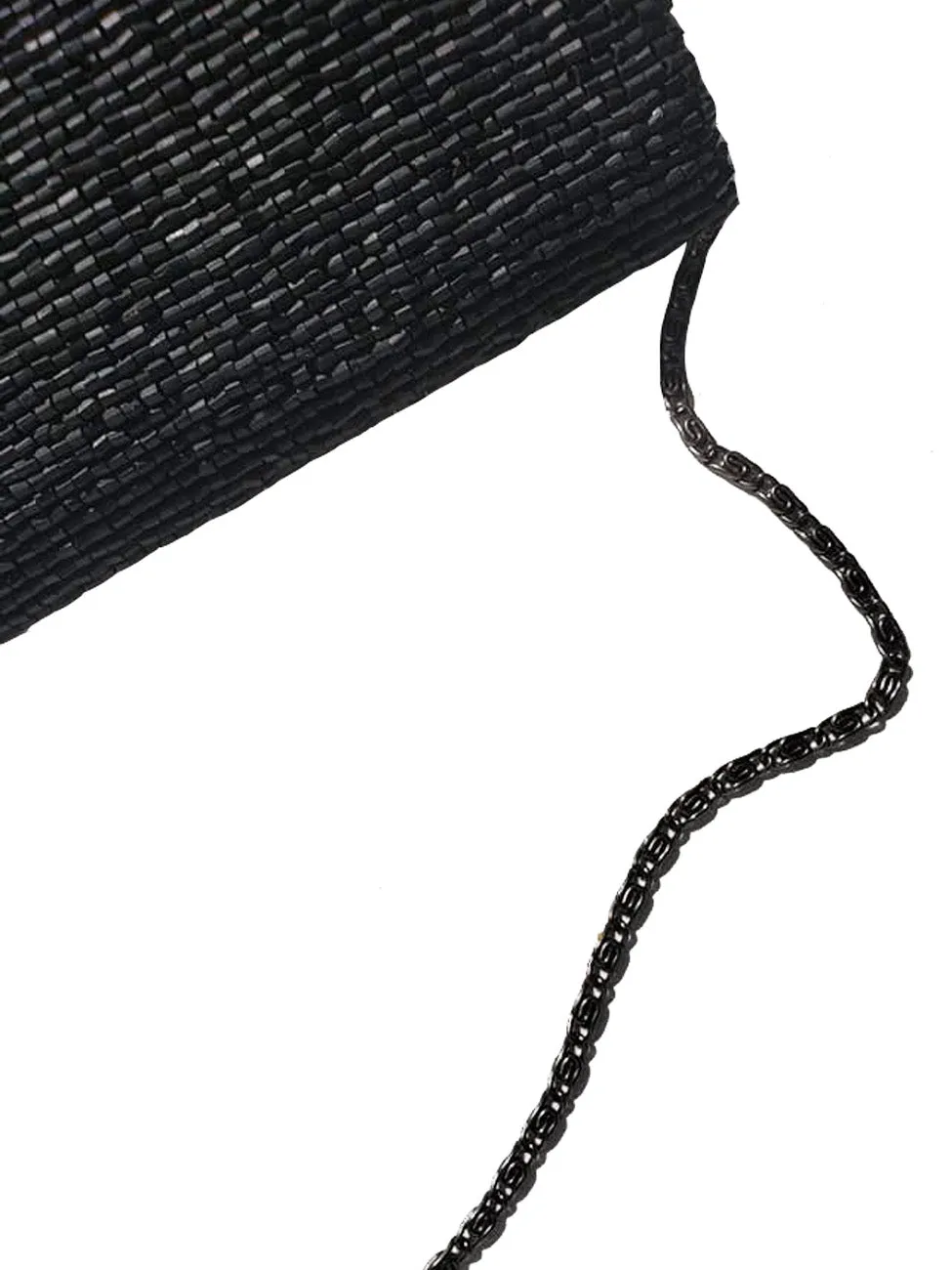 Beaded Envelope Evening Bag Jet Black