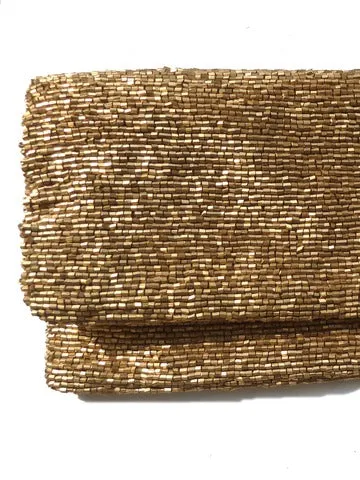 Beaded Evening Clutch Sparkly Beads Black Gold Silver Bronze