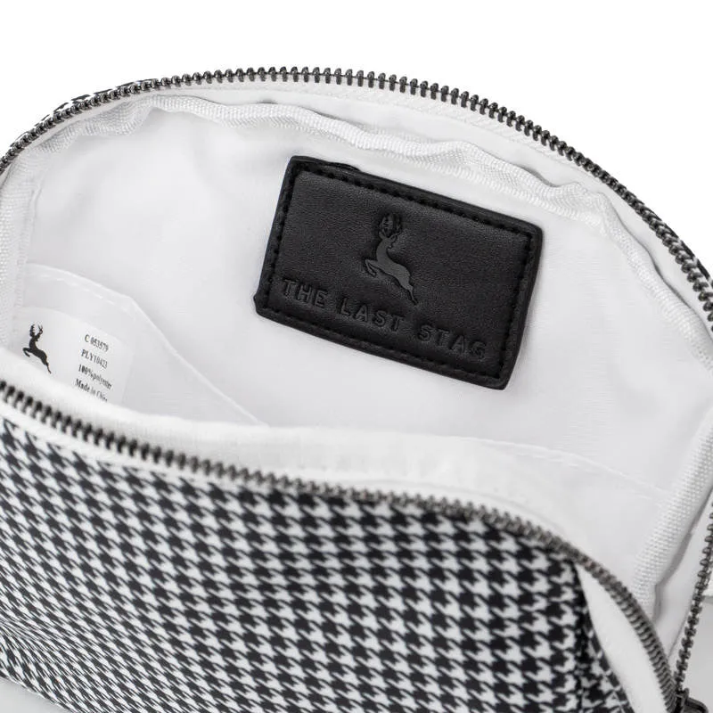 Black and White Houndstooth Easy Carry Belt Bag