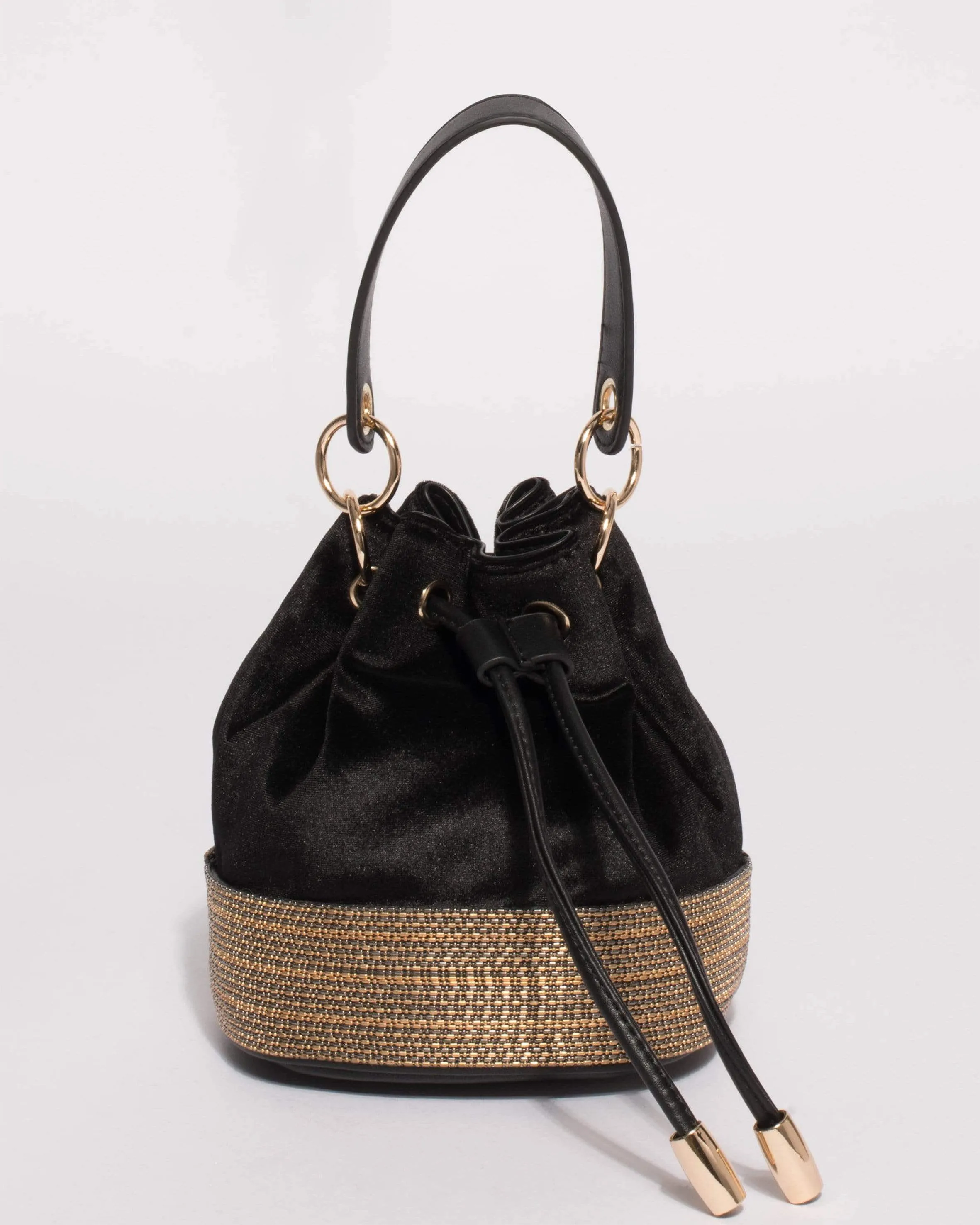 Black Anna Evening Bucket Bag