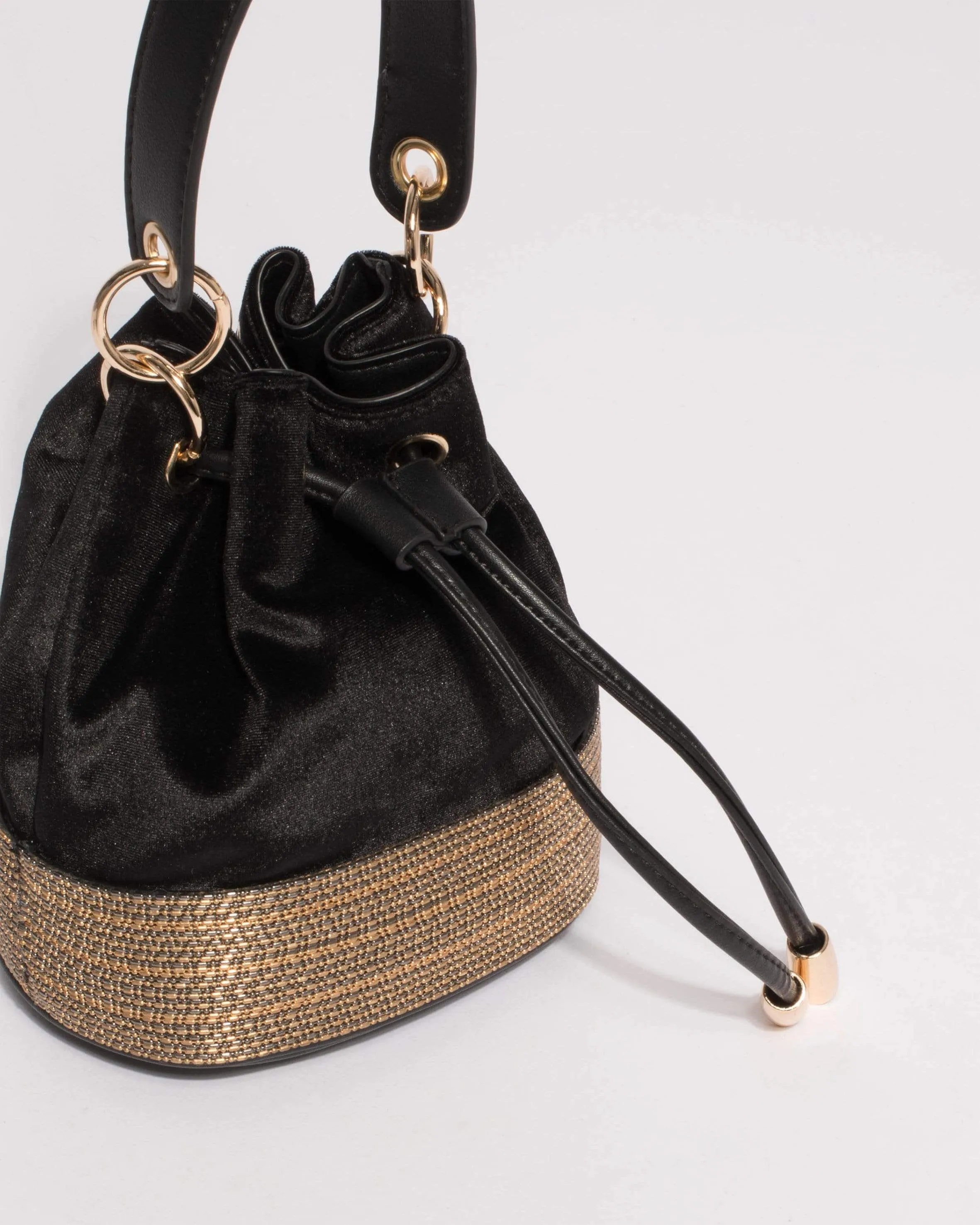 Black Anna Evening Bucket Bag