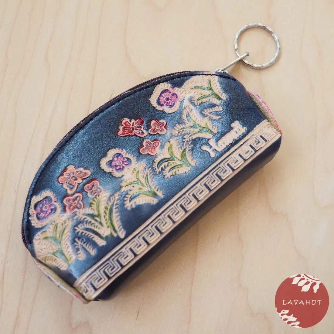 Black Half Moon Coin Purse   Keychain