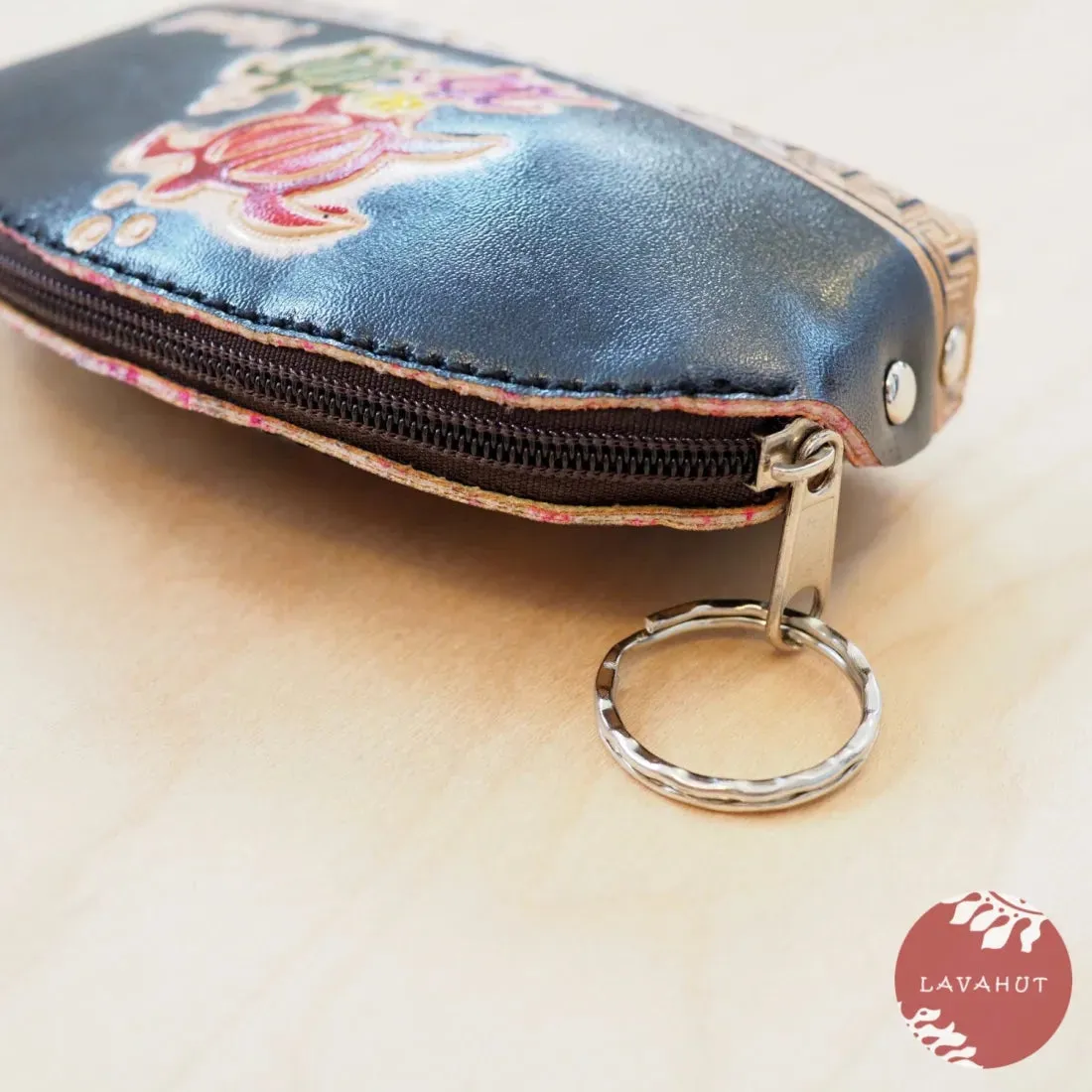 Black Half Moon Coin Purse   Keychain