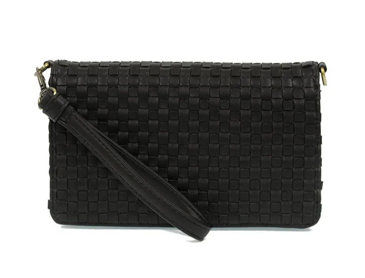 Black woven crossbody