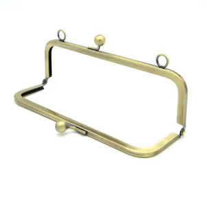 Bronze Purse Frame Brushed Brass Bag Hanger With Two Loops 20 x 6.5cm / 22 x 8.5cm