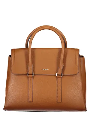 Brown Polyurethane Handbag