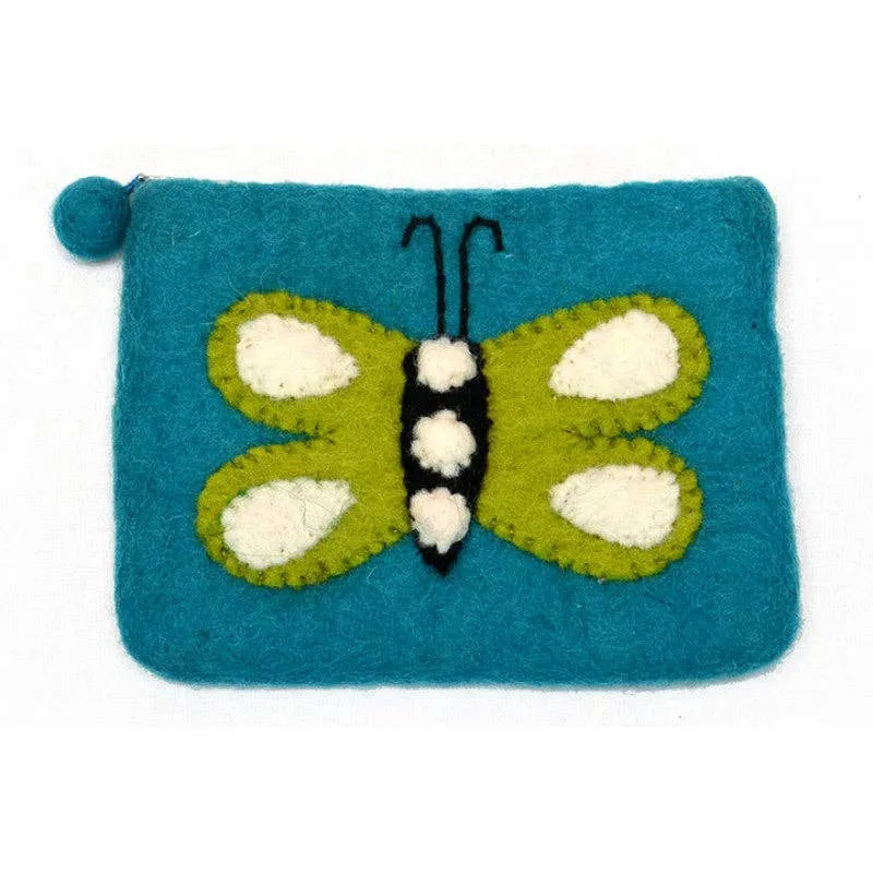 Butterfly Coin Purse Felted Butterfly design coin purse with