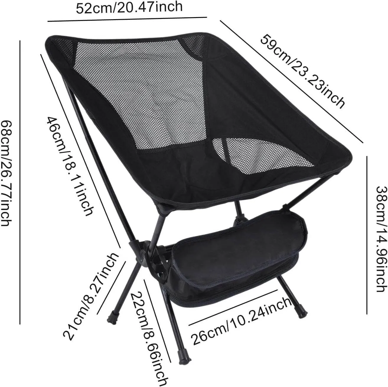 Camping Chair/Outdoor Folding Chair-Black