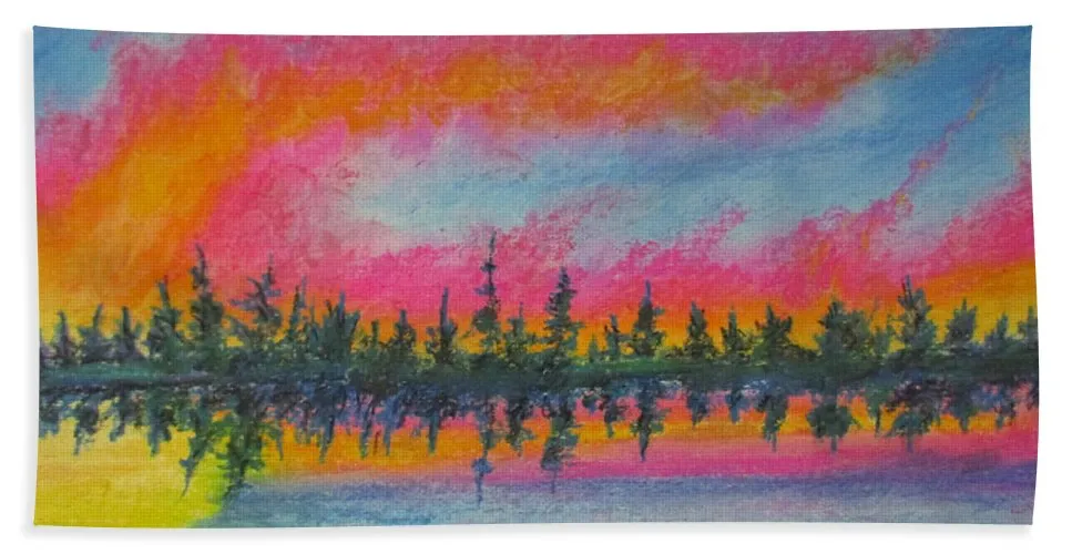 Candycane Sunset - Bath Towel