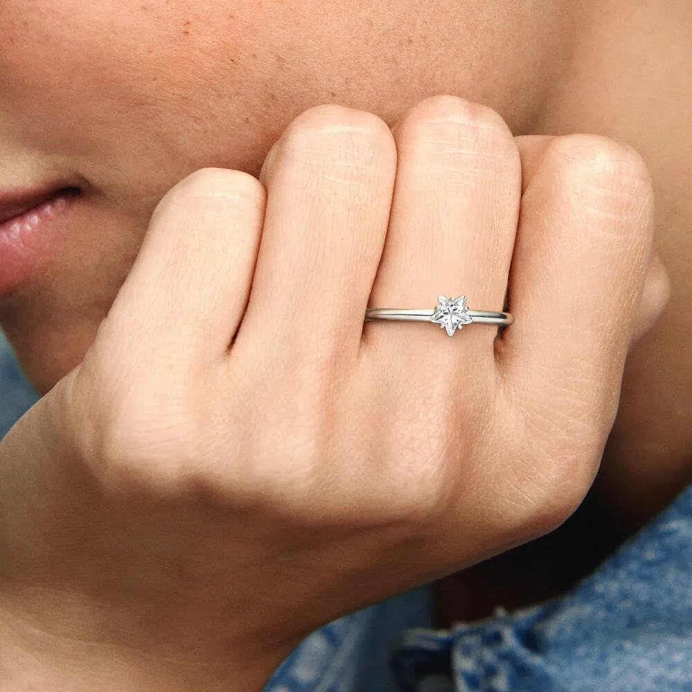 Celestial Sparkling Star Solitaire Ring