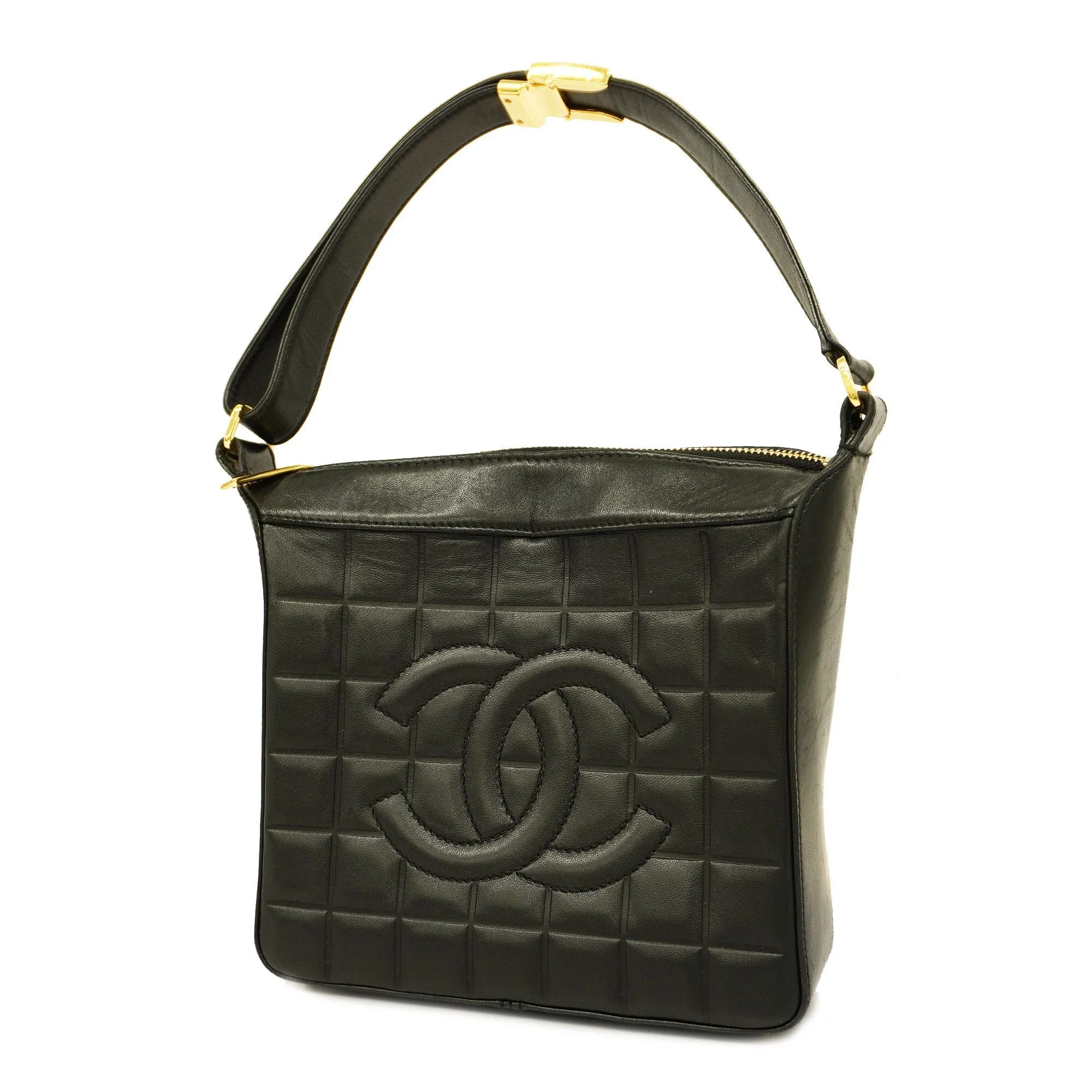 CHANEL  Chocolate Bar Handbag Women's Leather Handbag Brown