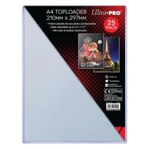 Clear A4 Toploaders (25ct) for 210mm x 297mm (8.3" x 11.7")