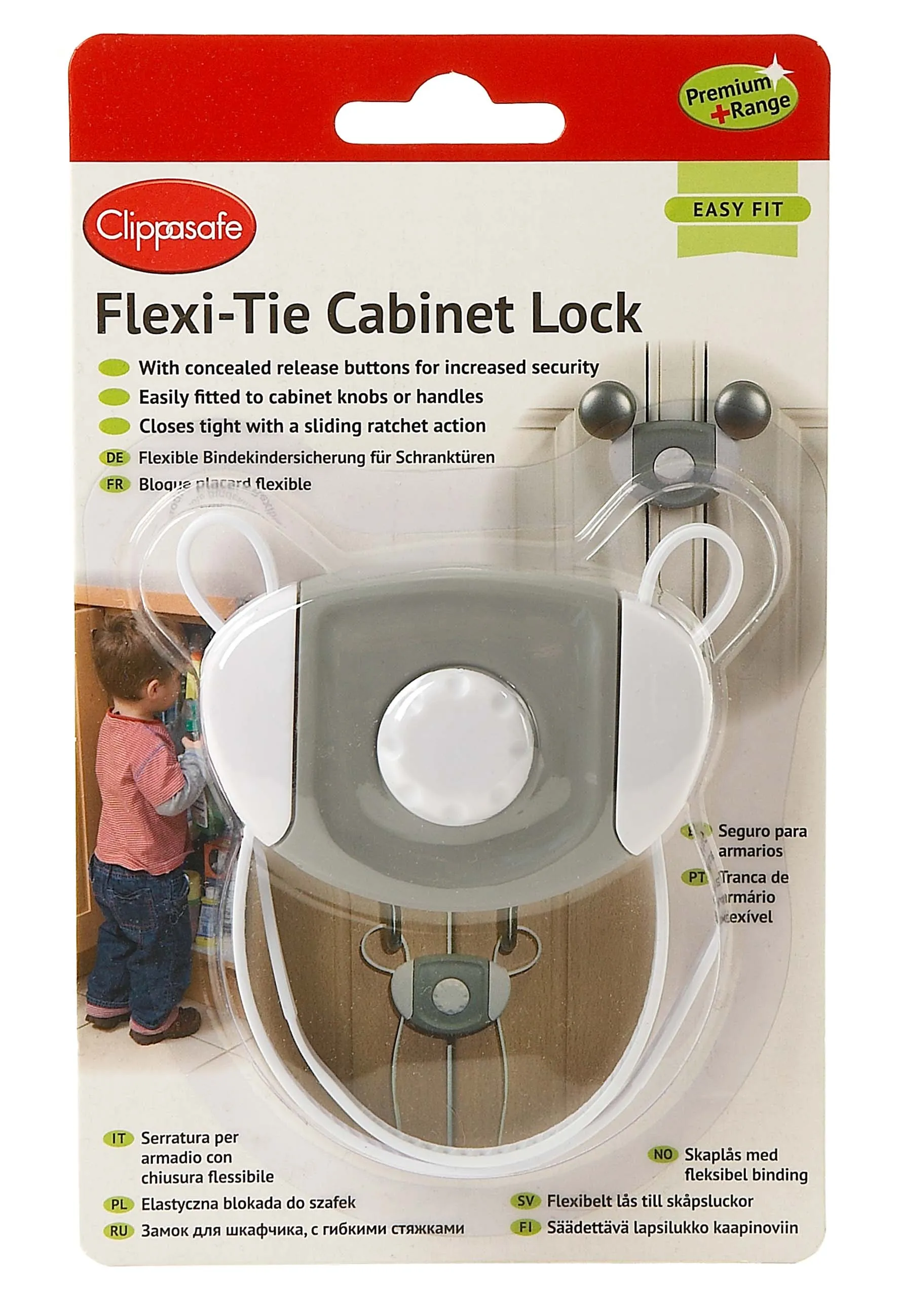 Clippasafe Flexi-Tie Cabinet Lock Premium   Range