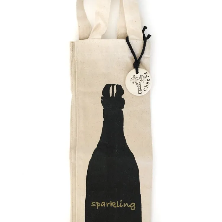 cotton bottle bag with tag