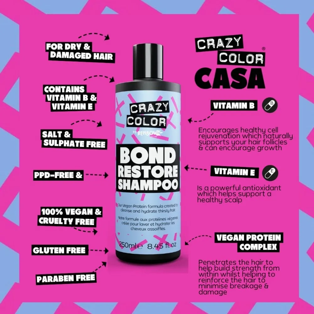 Crazy Colour Bond Restore Shampoo with Vegan Proteins 250ml