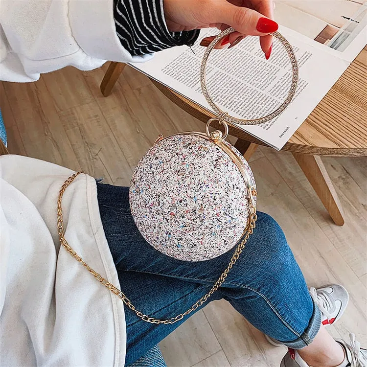 Crystal Ball-Shaped Handbag