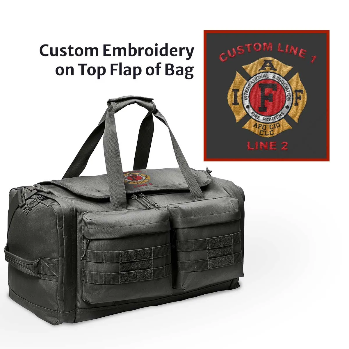 Customized Tactical Duffel Bag with IAFF Embroidery