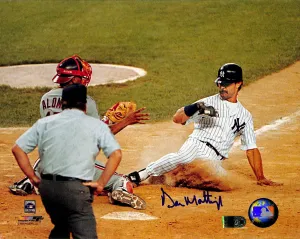 Don Mattingly Signed 8x10 Sliding Photo (AIV)