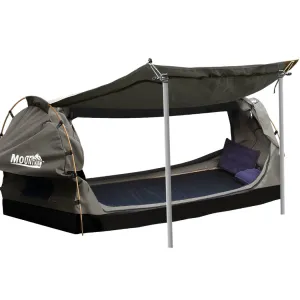 Double Swag Camping Swags Canvas Dome Tent Free Standing Grey