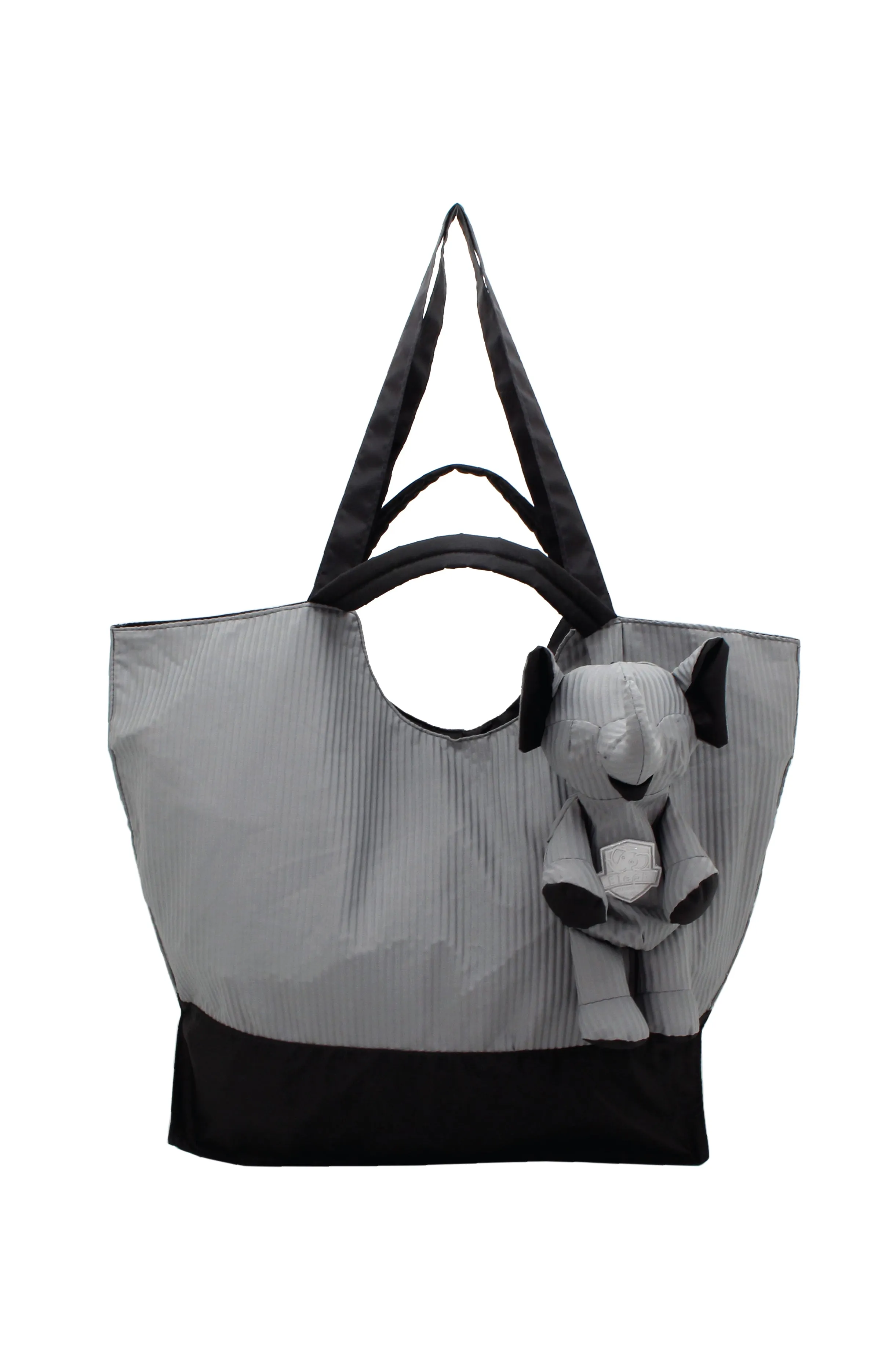 ELEPH FOLDABLE PLEAT - TOTE L :  Grey