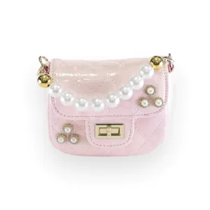 Embellished Patent Quilted Purse - B1252