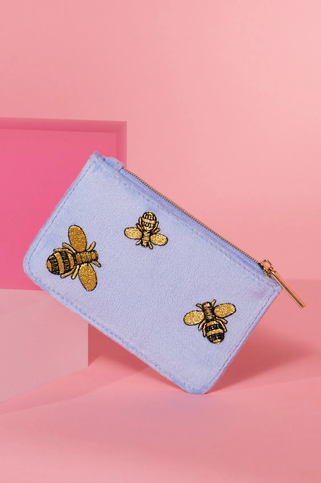 Embroidered Bees Card Purse