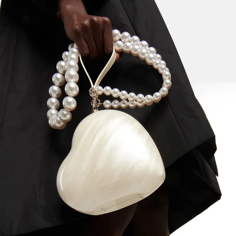 Fashion Acrylic Hearts Evening Bag