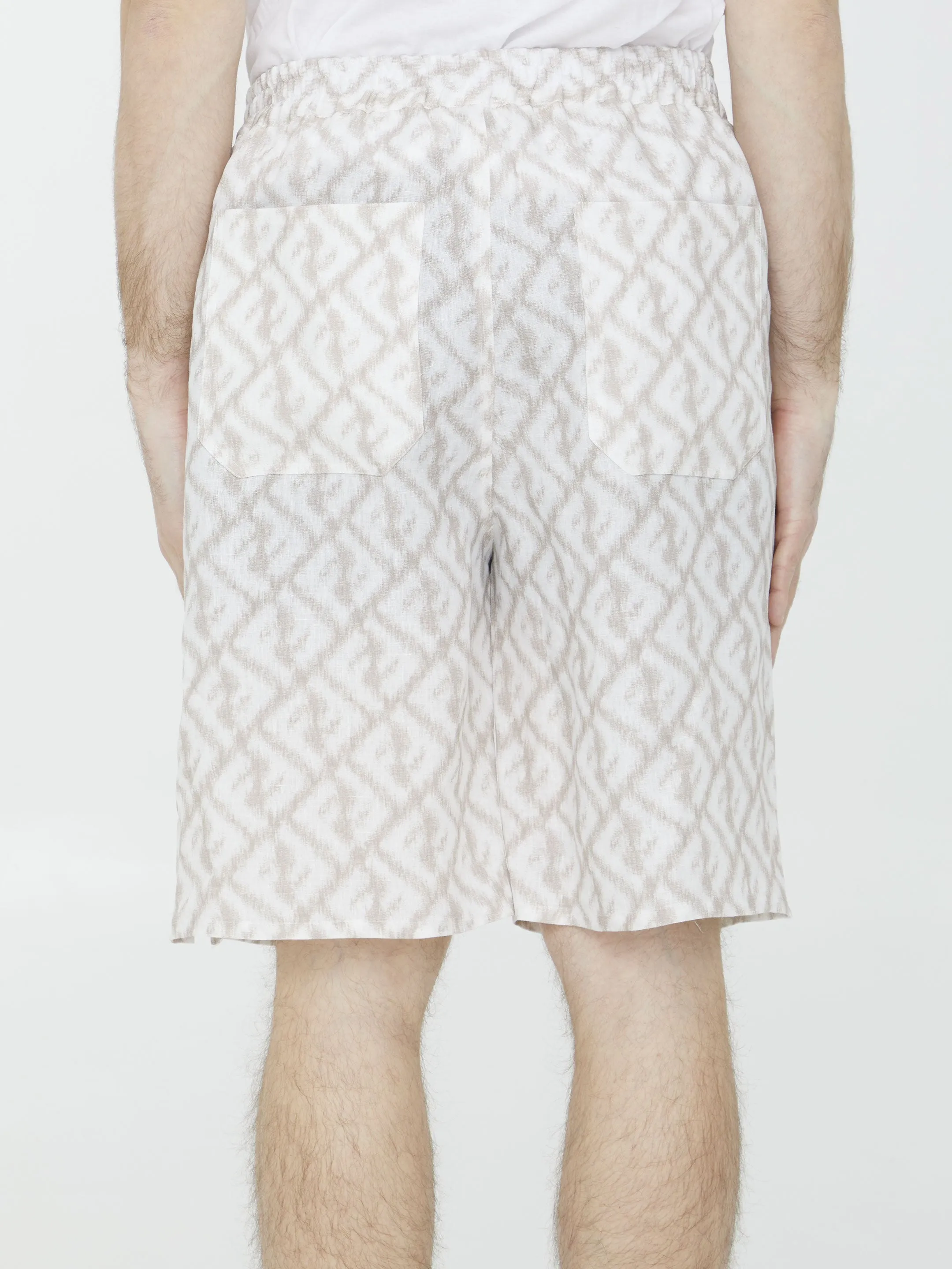 FENDI Linen Mini Shorts for Men - SS24 Collection