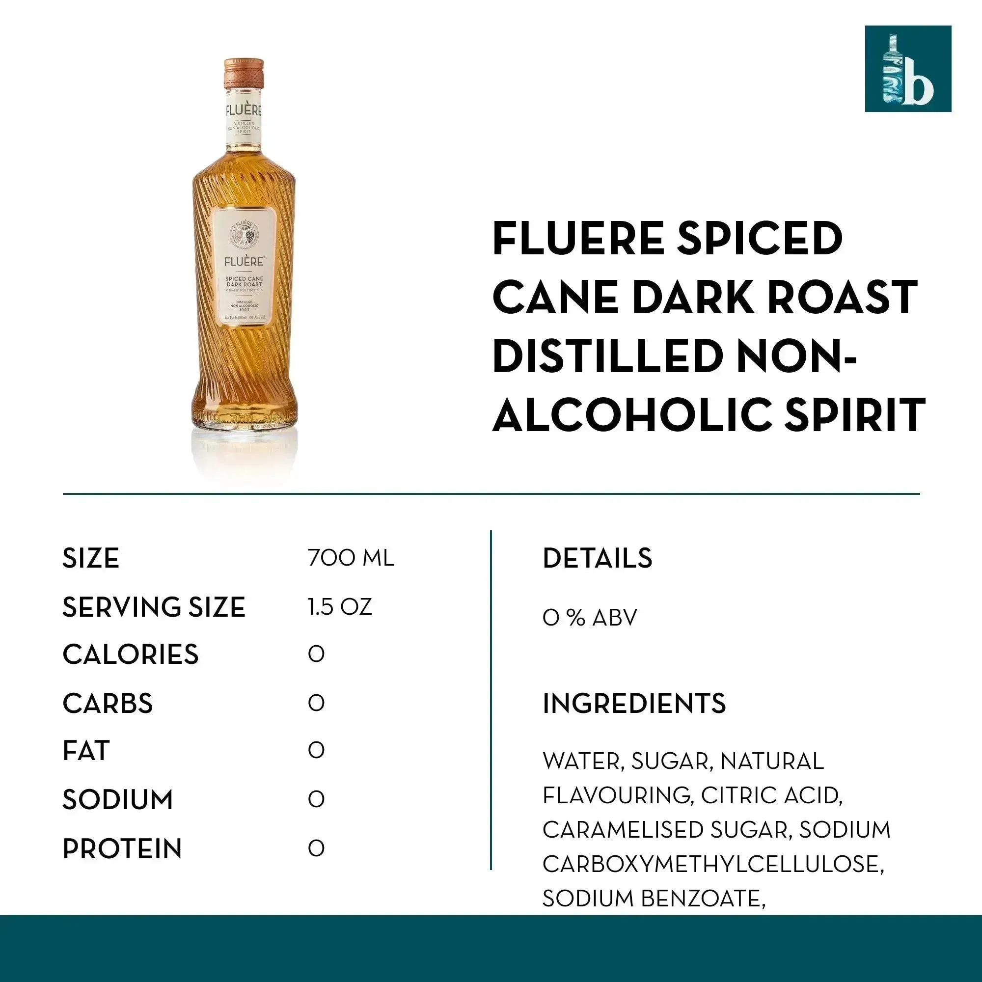 Fluère Non-Alcoholic Spiced Cane Dark Roast Spirit