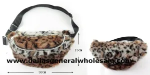 Fuzzy Animal Print Fanny Packs Wholesale