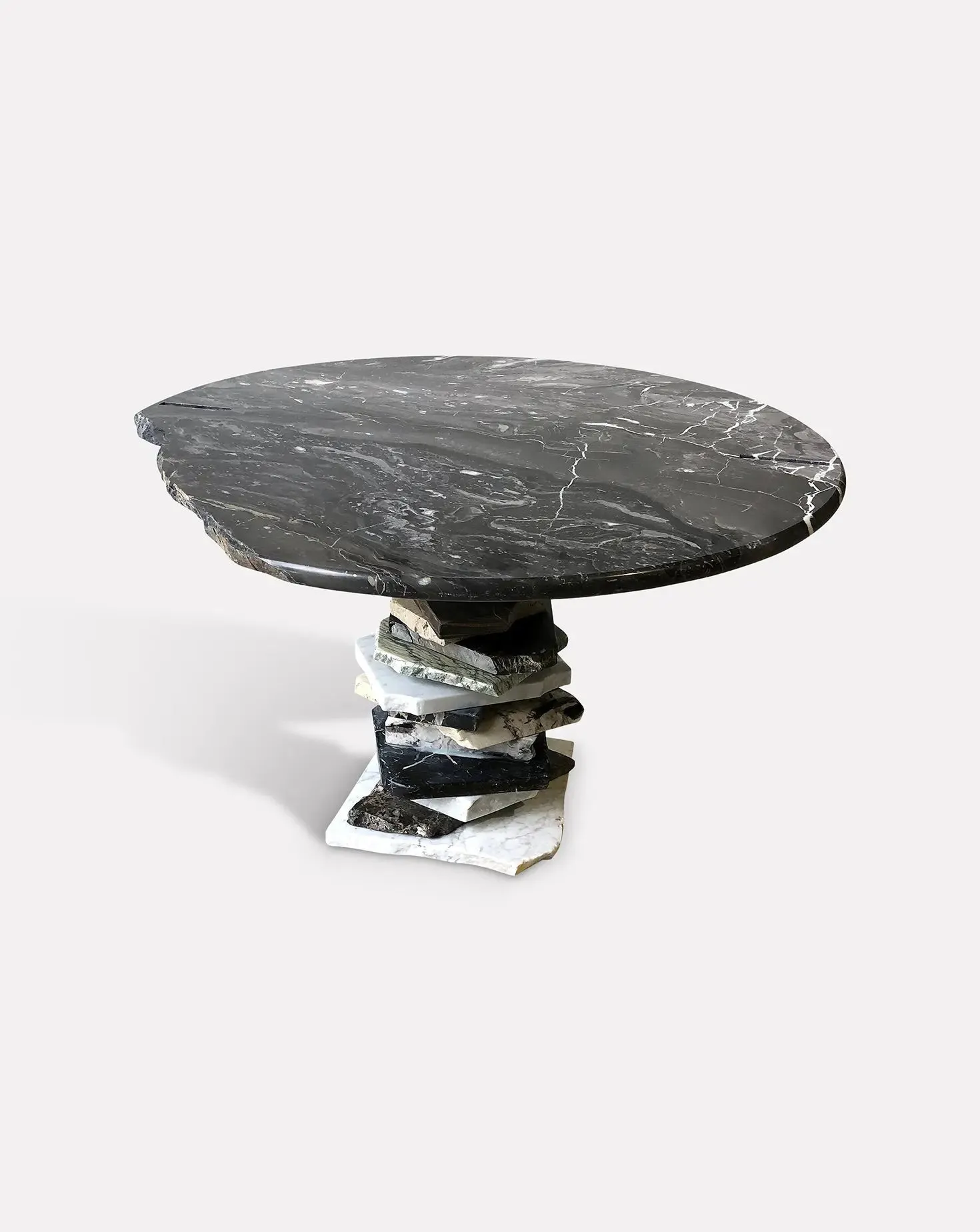 Grigio Orobico Marble Side Table