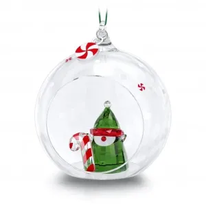 Holiday Cheers Ball Ornament Santas Elf Crystal Sculpture 5596383