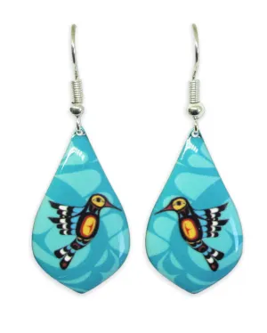 Hummingbird drop Earrings artwork by Native Artist Francis Dick