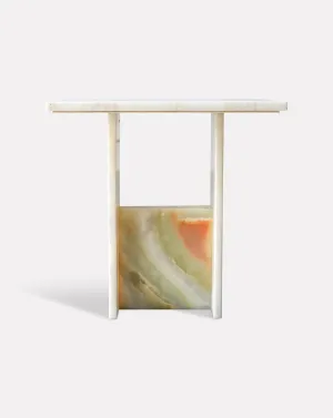 Ivory Onyx Sculptural Side Table